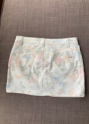 34 Beden Mango Bej Desenli Bohem Mini Etek