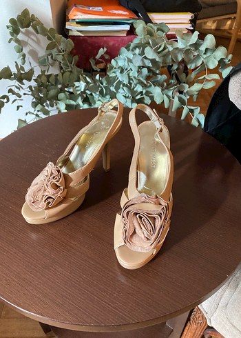 Ninewest Bej Platform Topuklu Kadın Abiye Ayakkabı
