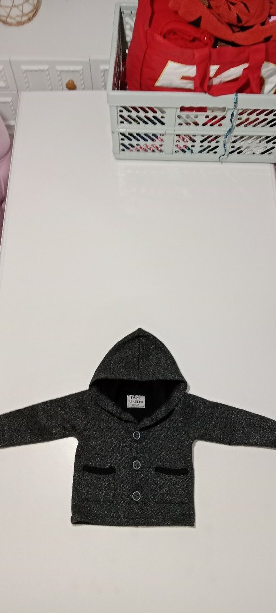 Düğmeli Gri Erkek Çocuk Yün ceket - Görsel 2