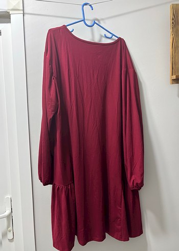 Diğer Bordo V Yaka Salaş Midi Tunik