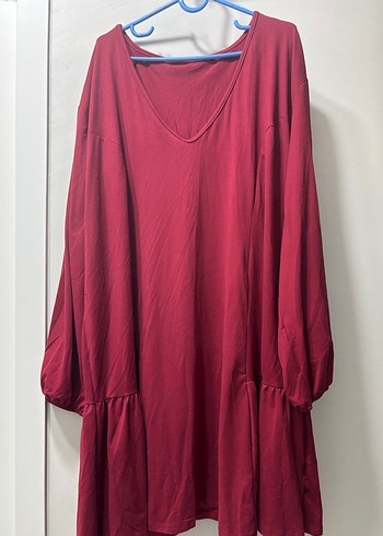 Bordo V Yaka Salaş Midi Tunik