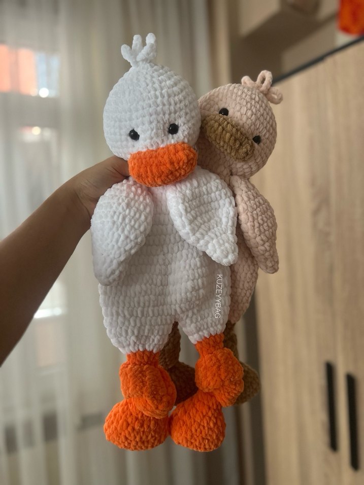 Pembe Peluş Ördek Oyuncak - Görsel 4