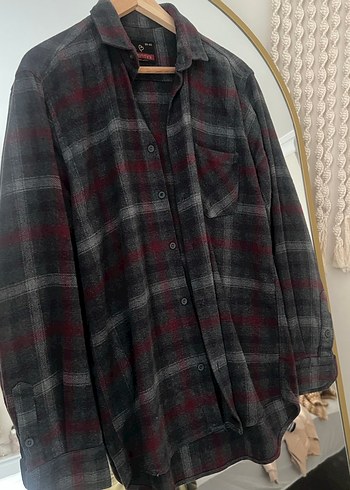 Gri Ekoseli Düğmeli Erkek Gömlek - Görsel 2