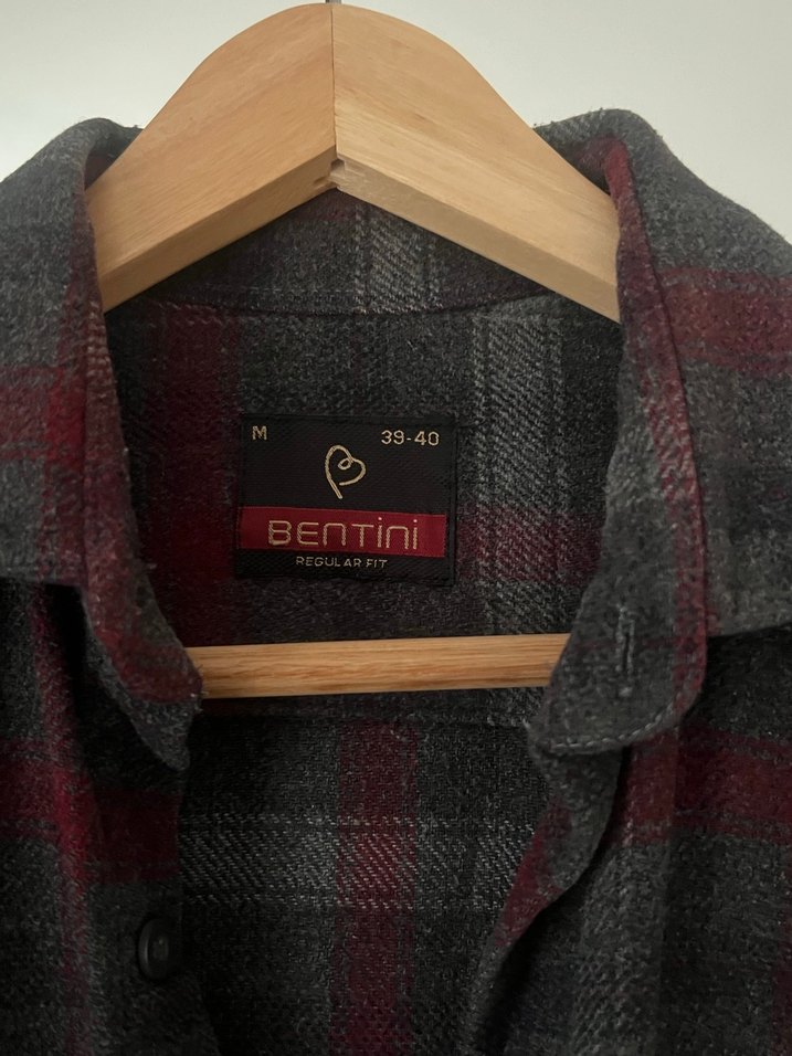 Gri Ekoseli Düğmeli Erkek Gömlek - Görsel 3