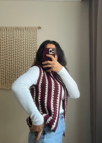 Mürdüm Örgü Kadın Süveter - Görsel 2