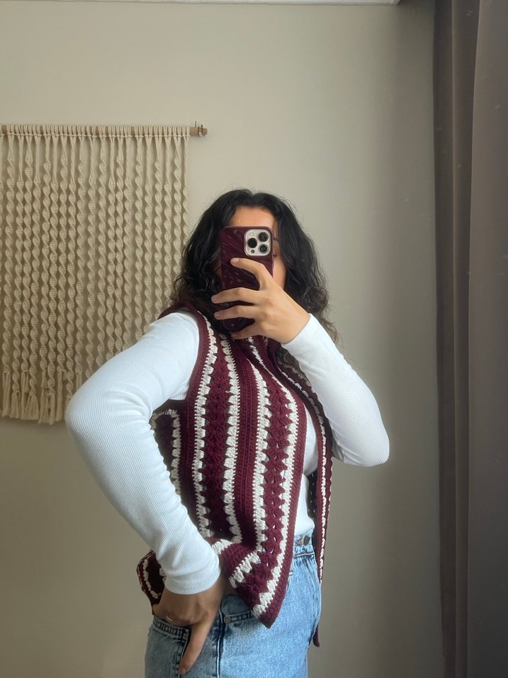 Mürdüm Örgü Kadın Süveter - Görsel 2