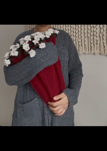 Bordo buket battaniye - Görsel 3