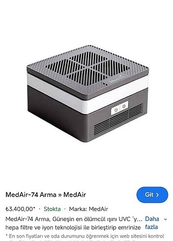 Beden medAir hava temizleme cihazı