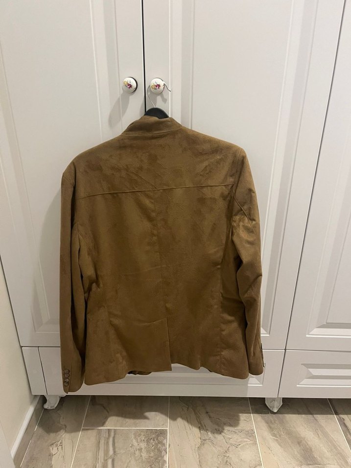 Deri Görünümlü Kahverengi Erkek Ceket - Görsel 2