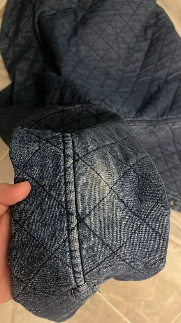 Düğmeli Koyu Mavi Denim Ceket - Görsel 4