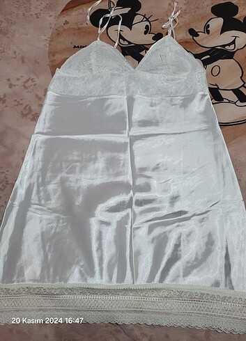 Miorre (SIFIR URUN) miorre saten ekru gecelik L-Xl beden