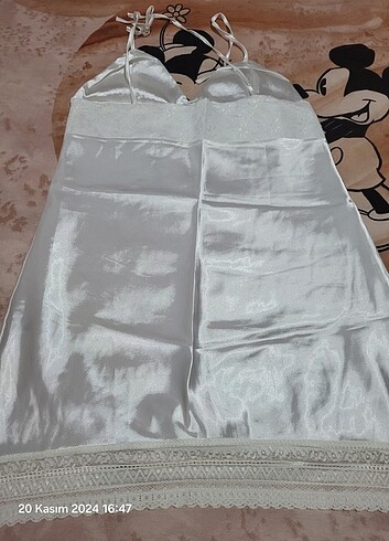 xl Beden (SIFIR URUN) miorre saten ekru gecelik L-Xl beden