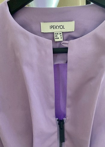 Pastel Mor Uzun Pilili Kadın Elbise - Görsel 3