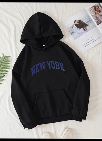 Newyork Baskılı Kapüşonlu Sweatshirt 