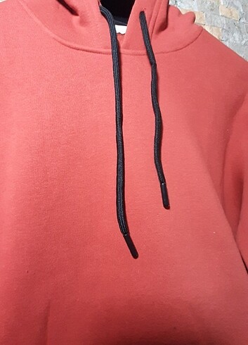 s Beden Kiremit Rengi Kapüşonlu Sweatshirt 3İplk
