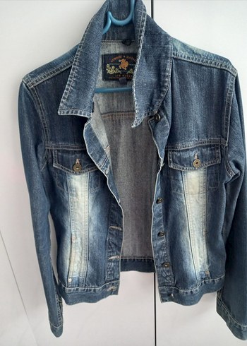 Düğmeli Mavi Kadın Denim Ceket - Görsel 2