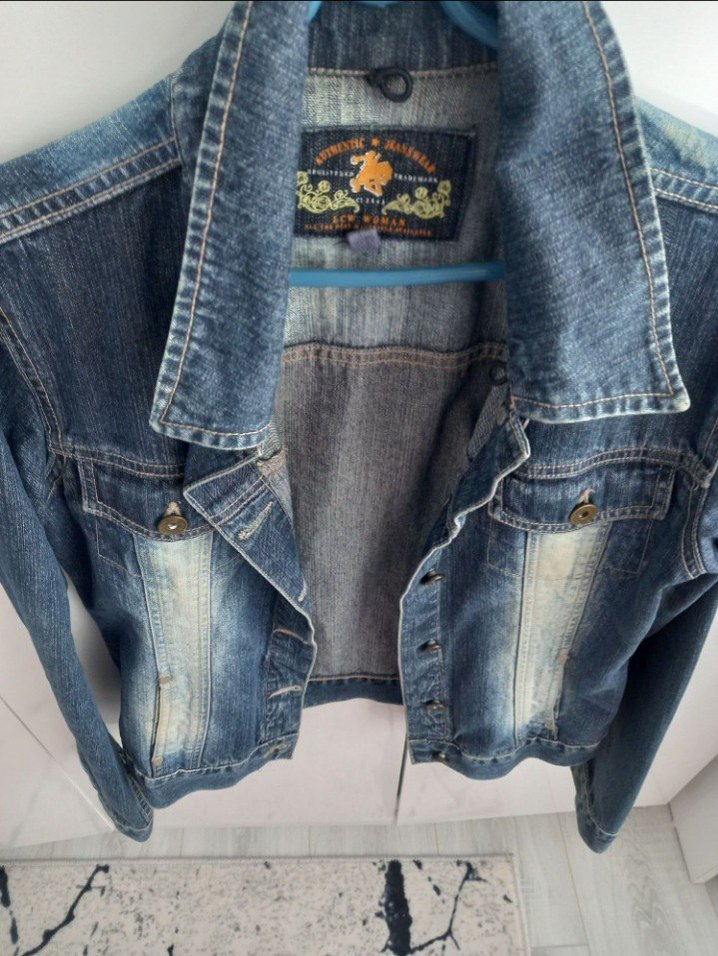 Düğmeli Mavi Kadın Denim Ceket - Görsel 4