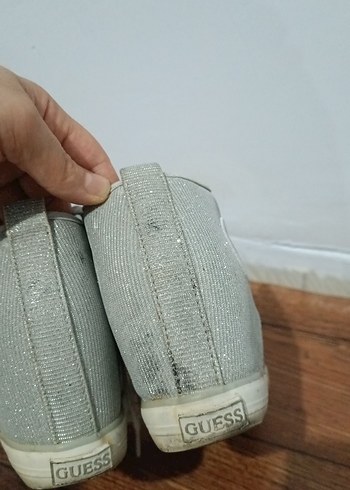 38 Beden gri Renk Simli Gri Dolgu Topuklu Spor Ayakkabı