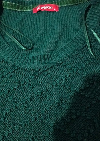 Yeşil Örgü Kadın Kazak - Görsel 2