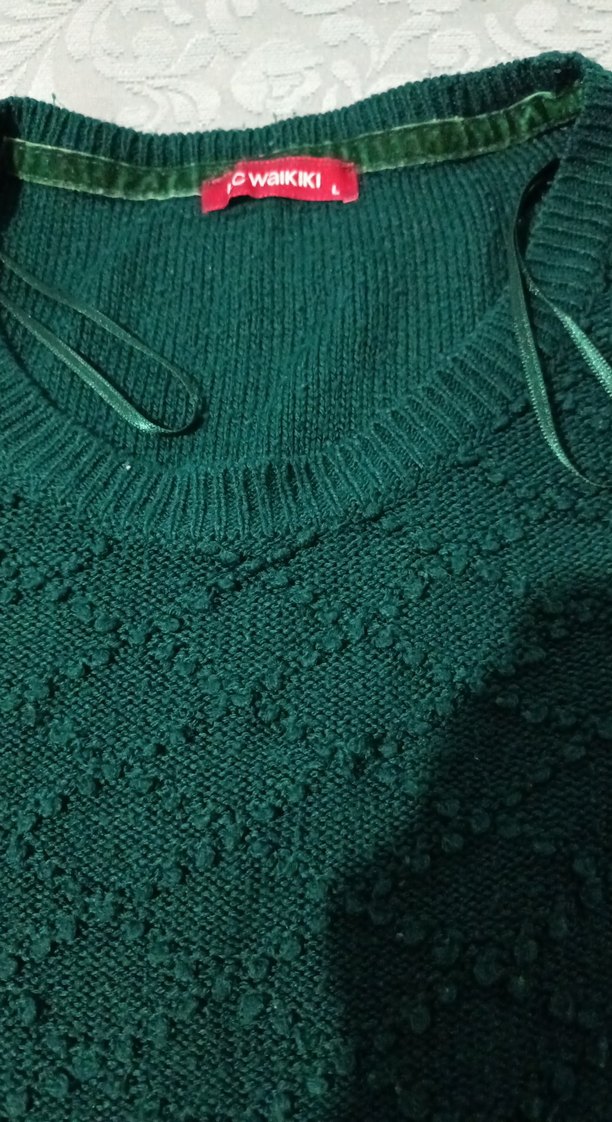 Yeşil Örgü Kadın Kazak - Görsel 2