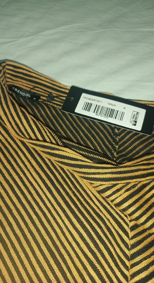 Dökümlü Kahverengi Midi etek - Görsel 2