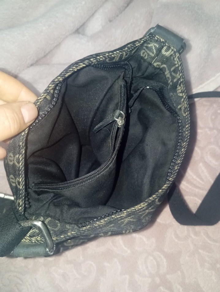 Kadın Gri Baskılı Fermuarlı Çapraz Çanta - Görsel 2