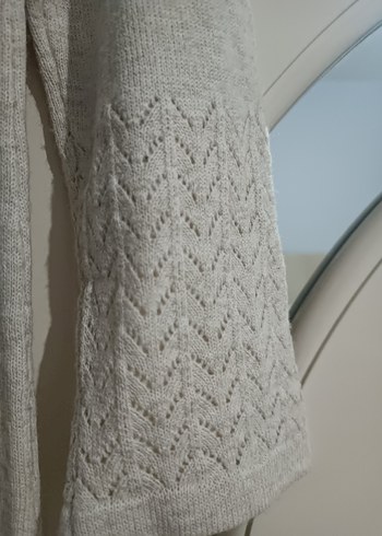 Kadın Beyaz Triko Midi Kazak - Görsel 2