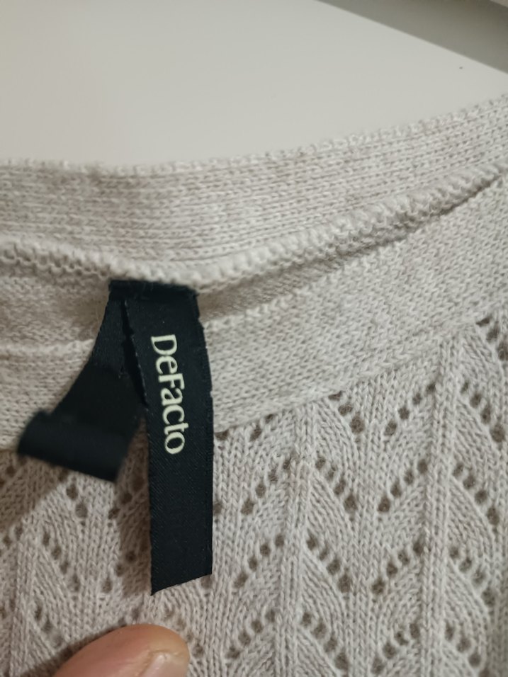 Kadın Beyaz Triko Midi Kazak - Görsel 3