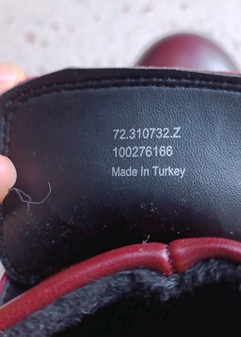 37 Beden bordo Renk Bordo Deri Tokalı Kadın Bot