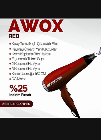 Awox axion saç kurutma Makinesi 