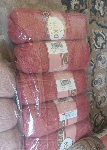 Pembe Yumuşak El İşi İpi Paketi Angora serisi   5li paket ipler - Görsel 4