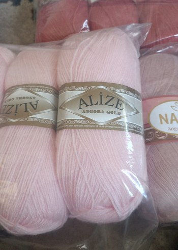Pembe Yumuşak El İşi İpi Paketi Angora serisi   5li paket ipler - Görsel 9