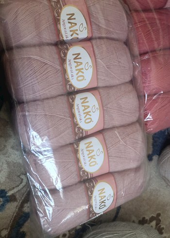 Pembe Yumuşak El İşi İpi Paketi Angora serisi   5li paket ipler - Görsel 3