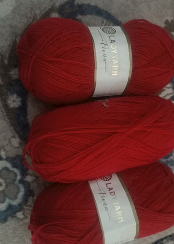 Lady Yarn Fiona Kırmızı İplik lif ipi - Görsel 3