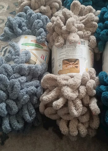 Çok Renkli Yumuşak Battaniye ipleri  Alize puffy - Görsel 3