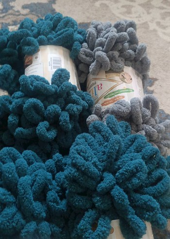 Çok Renkli Yumuşak Battaniye ipleri  Alize puffy - Görsel 5