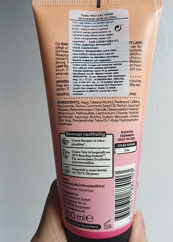 isana. silikonsuz muhteşem uzunluk saç kremi - Görsel 2