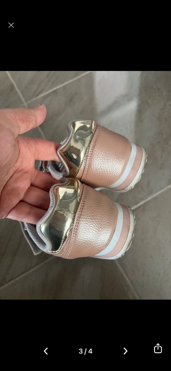 Kız Çocuk Bej Spor Ayakkabı Velcro - Görsel 2