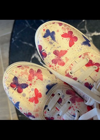 Kız Çocuk Renkli Baskılı Sneaker - Görsel 2