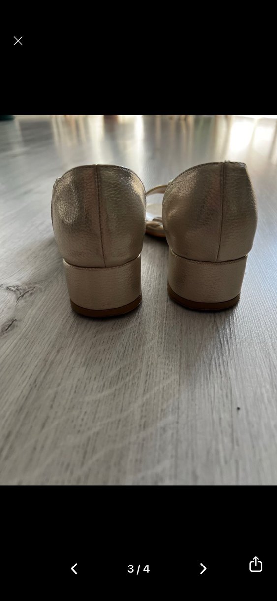 Altın Renkli Tokalı Kadın Topuklu Ayakkabı 35 - Görsel 3