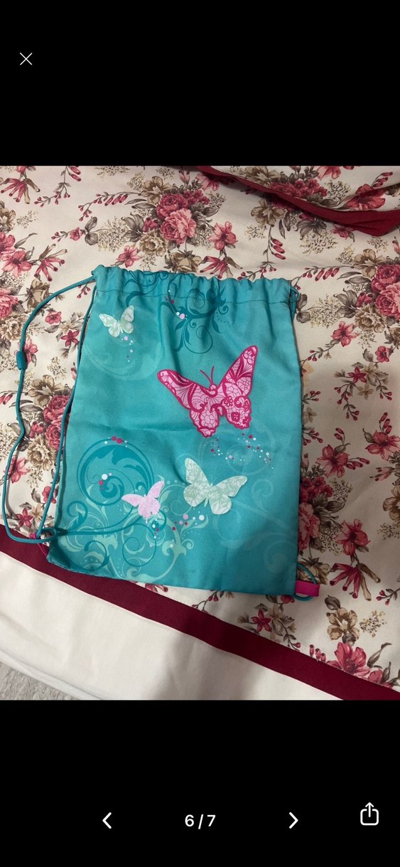 Turkuaz Kelebek Desenli Çocuk Sırt Çantası - Görsel 5