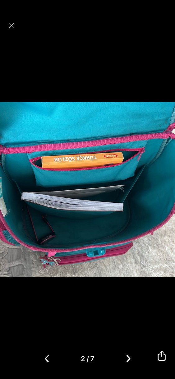 Turkuaz Kelebek Desenli Çocuk Sırt Çantası - Görsel 3