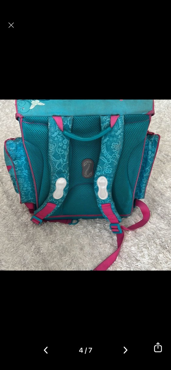 Turkuaz Kelebek Desenli Çocuk Sırt Çantası - Görsel 2