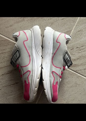 Kız Çocuk Pembe Gri Spor Ayakkabı Velcro - Görsel 2