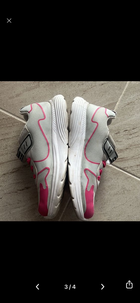 Kız Çocuk Pembe Gri Spor Ayakkabı Velcro - Görsel 2