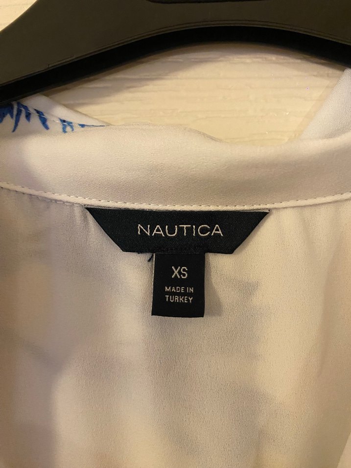 Nautica Mavi Çiçek Desenli V Yaka Elbise - Görsel 2