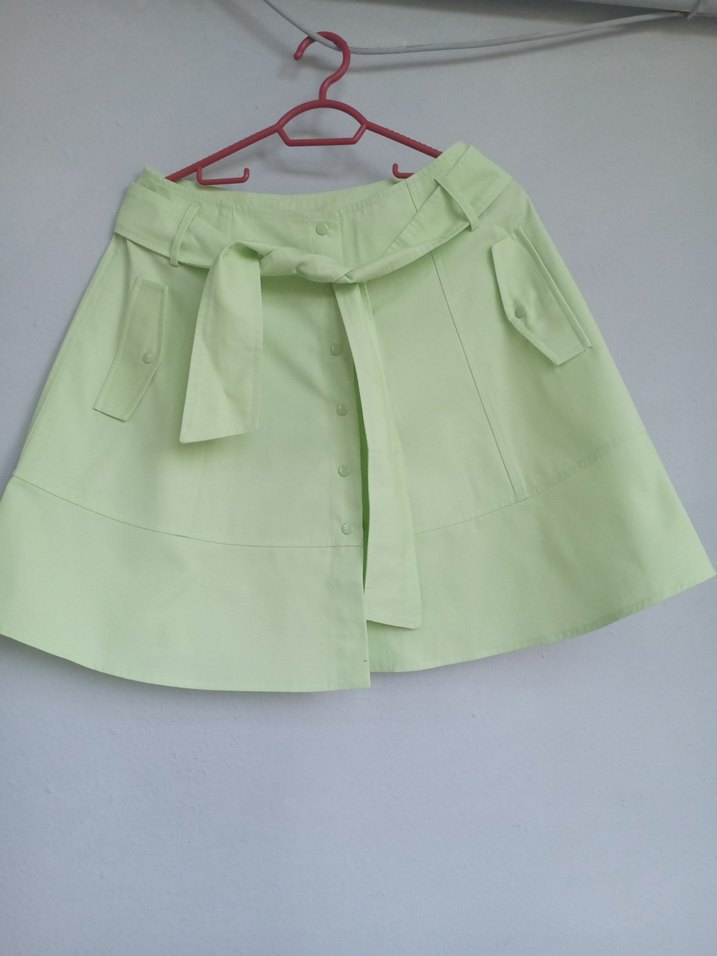 Düğmeli Pastel Yeşil Kız Eteği - Görsel 2