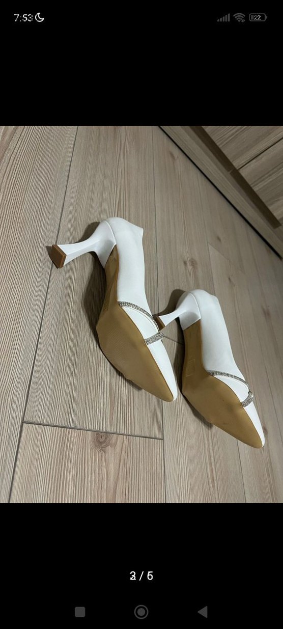 Beyaz Stiletto Topuklu Kadın Abiye Ayakkabı sorunsuz 40 - Görsel 2