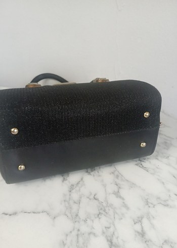 Diger Siyah Deri Tokalı Kadın Çanta - Görsel 7