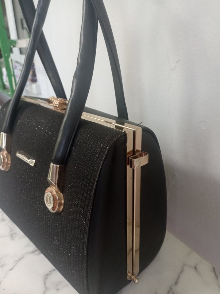 Diger Siyah Deri Tokalı Kadın Çanta - Görsel 2